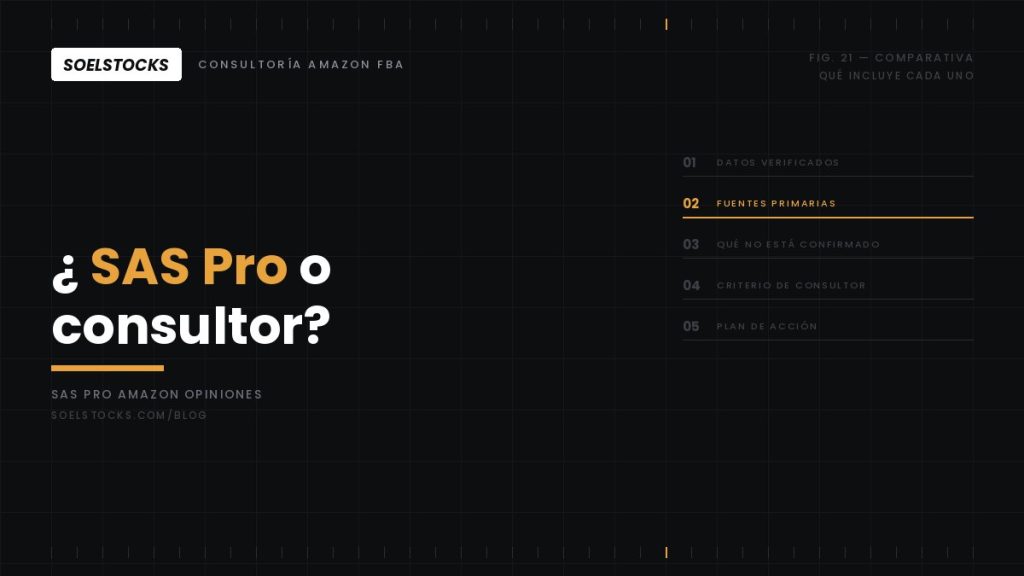SAS Pro de Amazon o consultor independiente: qué incluye cada uno